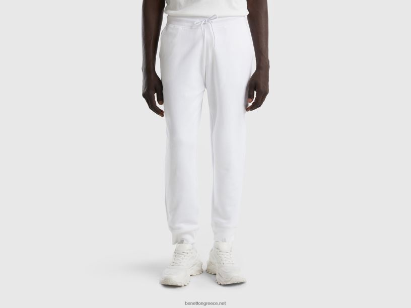sweat joggers από 100% βαμβάκι J8TLD1444 Benetton άνδρες άσπρο