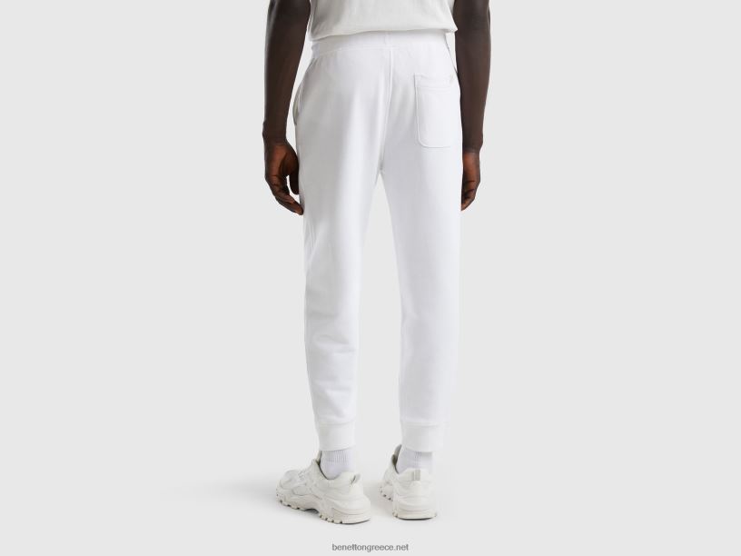 sweat joggers από 100% βαμβάκι J8TLD1444 Benetton άνδρες άσπρο