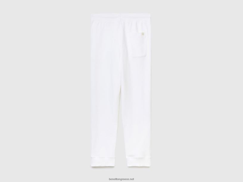 sweat joggers από 100% βαμβάκι J8TLD1444 Benetton άνδρες άσπρο