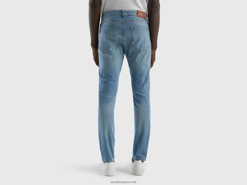 στενό τζιν J8TLD1475 Benetton άνδρες μπλε