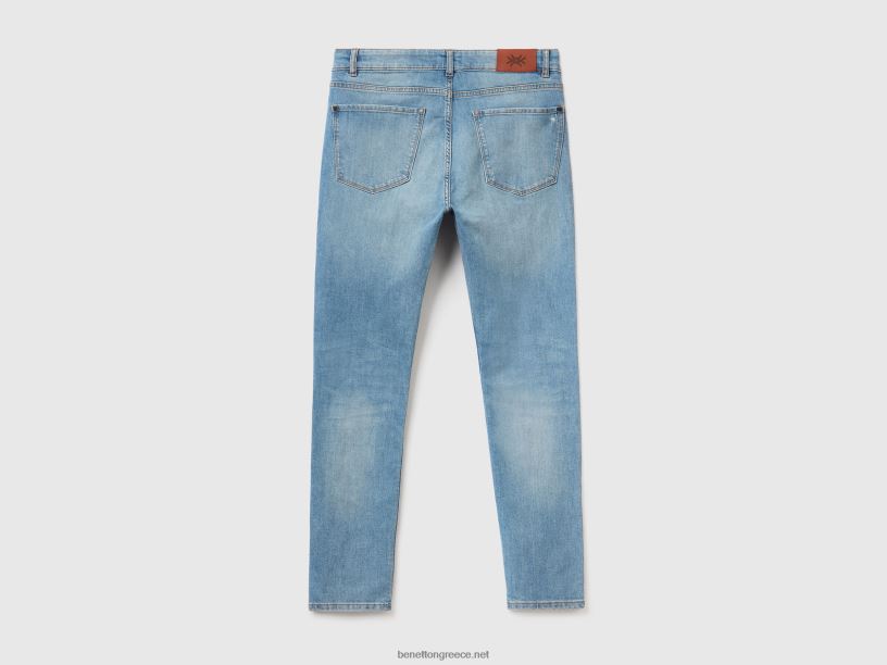 στενό τζιν J8TLD1475 Benetton άνδρες μπλε