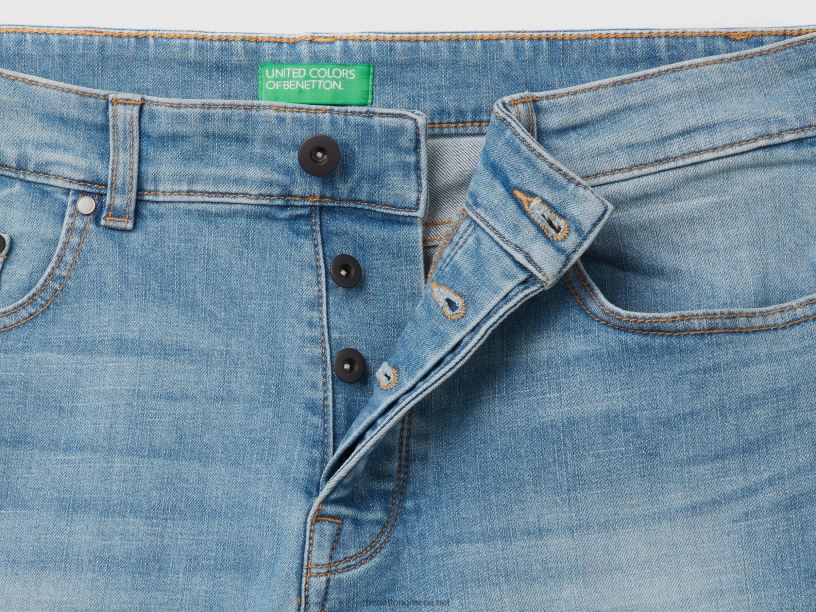 στενό τζιν J8TLD1475 Benetton άνδρες μπλε