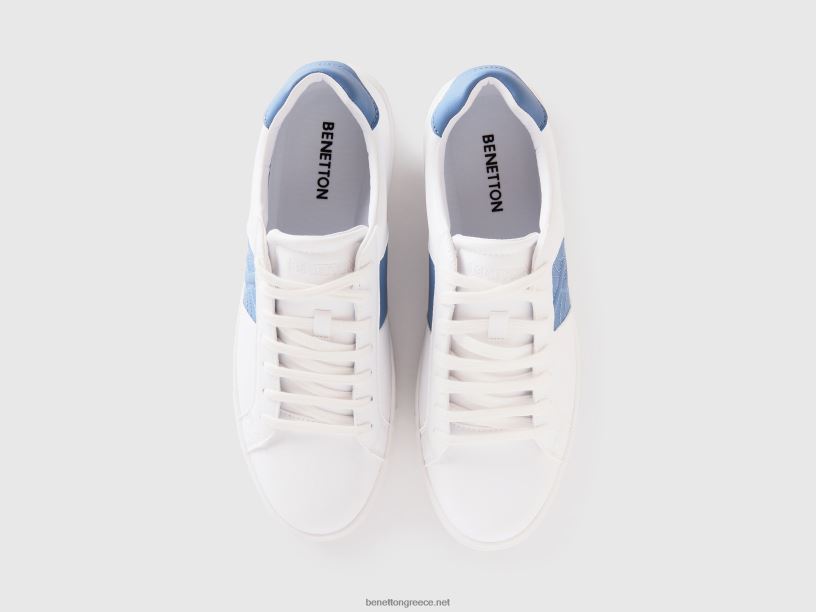 ψηλά αθλητικά παπούτσια με μπλε λογότυπο J8TLD819 Benetton άνδρες μπλε του ουρανού
