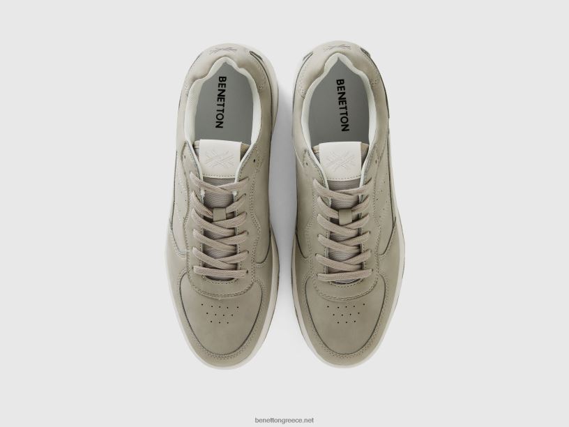 ανοιχτό γκρι sneakers με χαμηλό επάνω μέρος J8TLD1538 Benetton άνδρες ανοιχτό γκρι