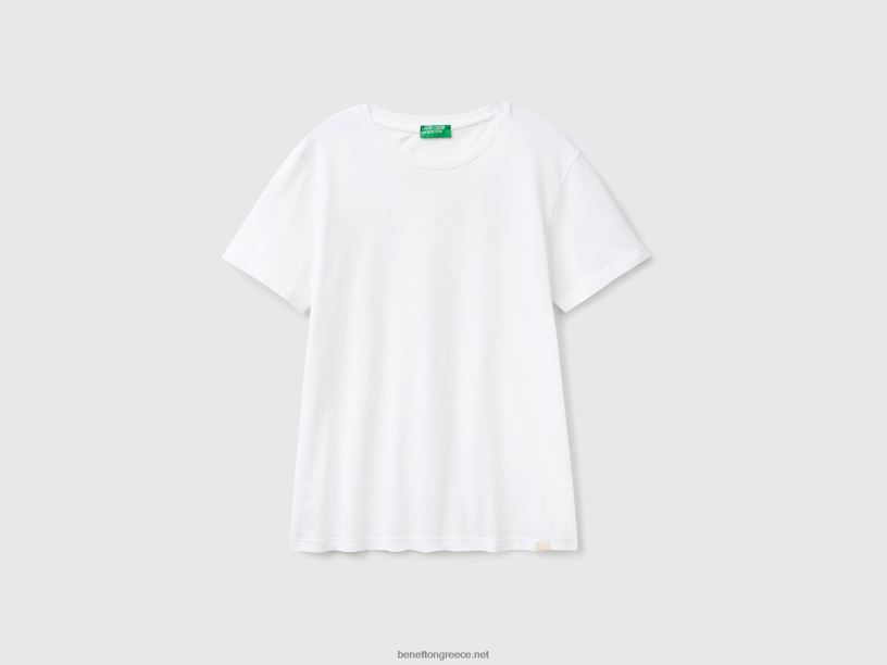 λευκό μπλουζάκι J8TLD1298 Benetton άνδρες άσπρο