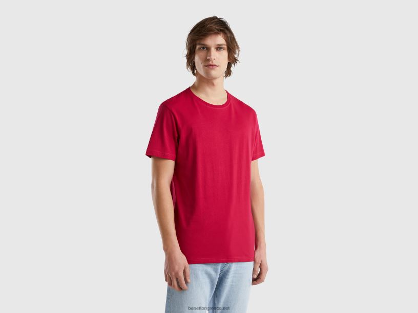 φούξια μπλουζάκι J8TLD4441 Benetton άνδρες φουξία