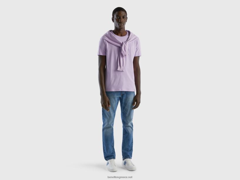 λιλά μπλουζάκι J8TLD4452 Benetton άνδρες πασχαλιά