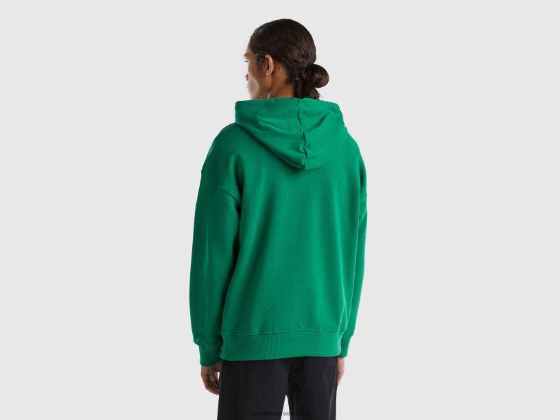Φούτερ από 100% βαμβάκι J8TLD4533 Benetton άνδρες σκούρο πράσινο
