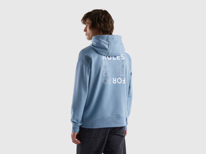 εμπριμέ κουκούλα J8TLD1315 Benetton άνδρες μπλε της αεροπορίας