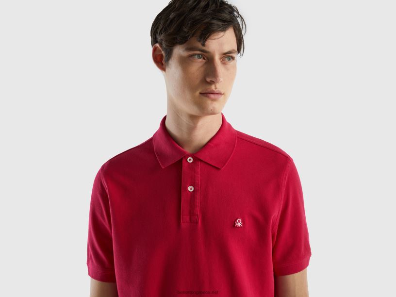 φούξια κανονική εφαρμογή πόλο J8TLD1393 Benetton άνδρες φουξία