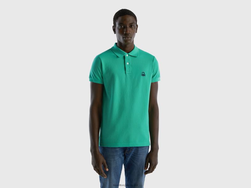 πράσινο πόλο slim fit J8TLD4587 Benetton άνδρες πράσινος