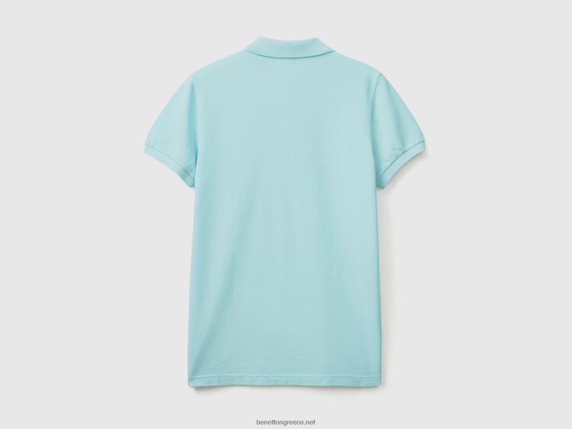 τιρκουάζ slim fit polo J8TLD1385 Benetton άνδρες τουρκουάζ