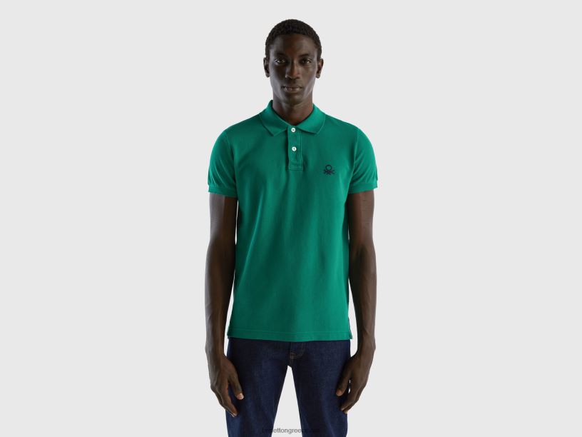 σκούρο πράσινο slim fit polo J8TLD1399 Benetton άνδρες σκούρο πράσινο