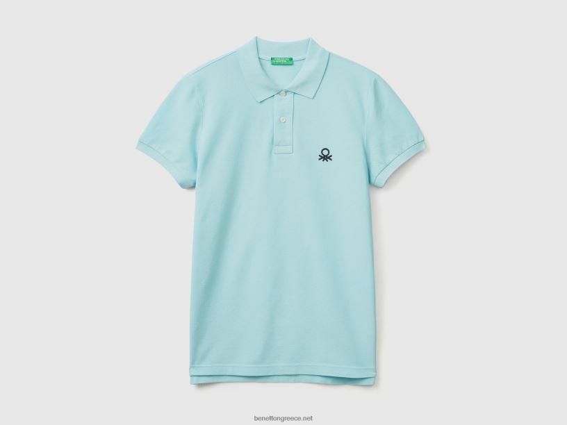 τιρκουάζ slim fit polo J8TLD4569 Benetton άνδρες τουρκουάζ