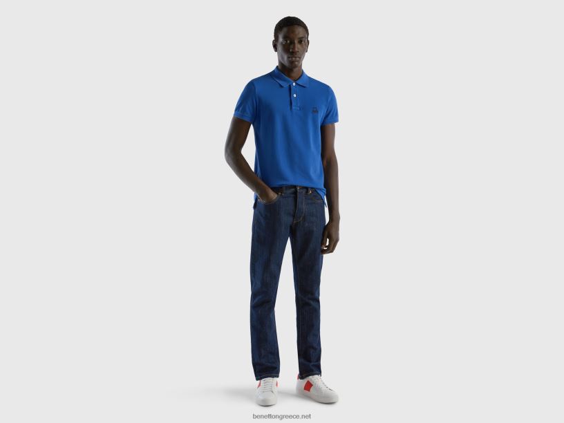 αραβοσίτου μπλε slim fit polo J8TLD4586 Benetton άνδρες γαλάζιο