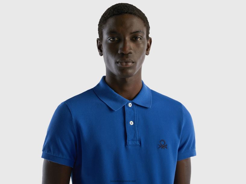 αραβοσίτου μπλε slim fit polo J8TLD4586 Benetton άνδρες γαλάζιο