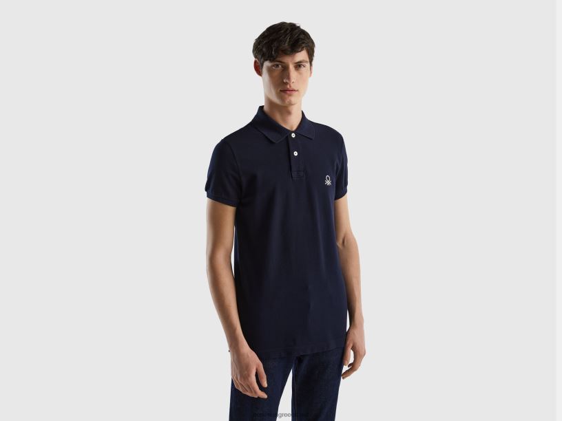 σκούρο μπλε slim fit polo J8TLD4605 Benetton άνδρες σκούρο μπλε