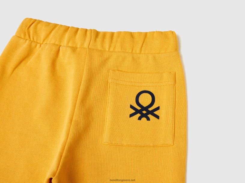 φούτερ με τσέπη J8TLD2332 Benetton παιδιά κίτρινος