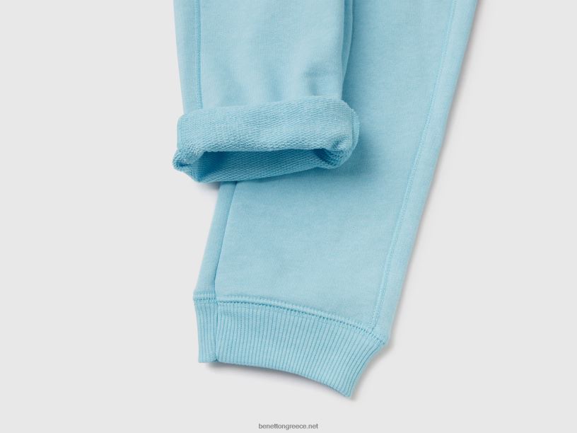 τζόγκερ από ανακυκλωμένο ύφασμα με τσέπη J8TLD2333 Benetton παιδιά νέον μπλε του ουρανού