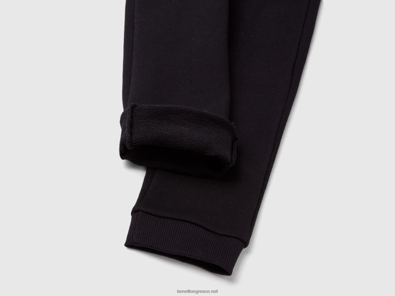 φούτερ με τσέπη J8TLD2345 Benetton παιδιά μαύρος