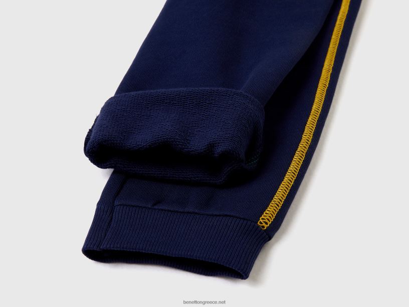 αθλητική φόρμα από 100% βαμβάκι J8TLD5091 Benetton παιδιά σκούρο μπλε