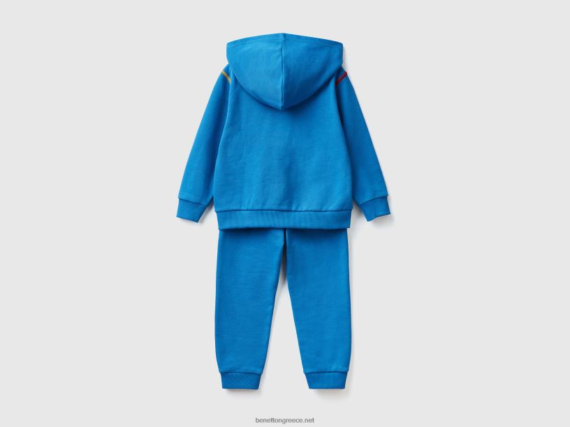 αθλητική φόρμα από 100% βαμβάκι J8TLD5110 Benetton παιδιά γαλάζιο