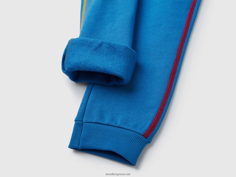 αθλητική φόρμα από 100% βαμβάκι J8TLD5110 Benetton παιδιά γαλάζιο