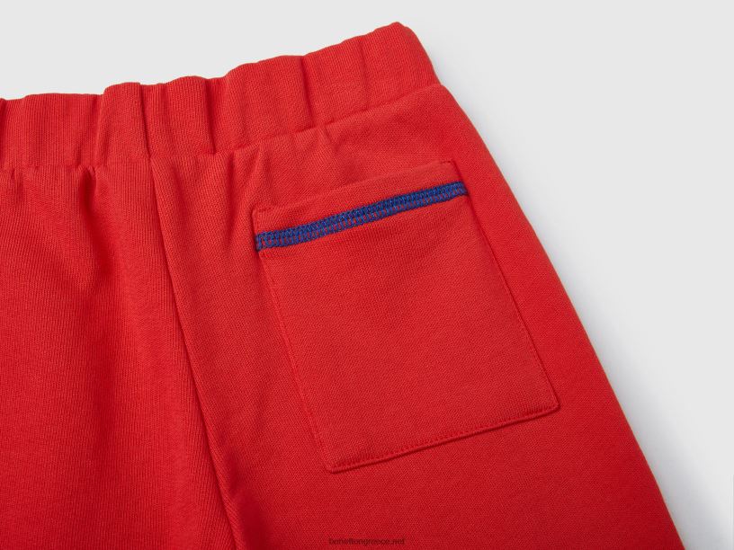 αθλητική φόρμα από 100% βαμβάκι J8TLD5126 Benetton παιδιά το κόκκινο