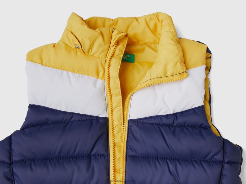 γιλέκο με επένδυση χρώματος J8TLD2115 Benetton παιδιά σκούρο μπλε