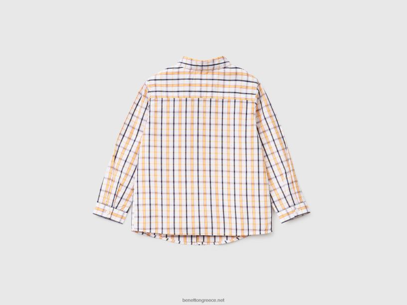 πουκάμισο από καθαρό βαμβάκι J8TLD5025 Benetton παιδιά πολύχρωμο