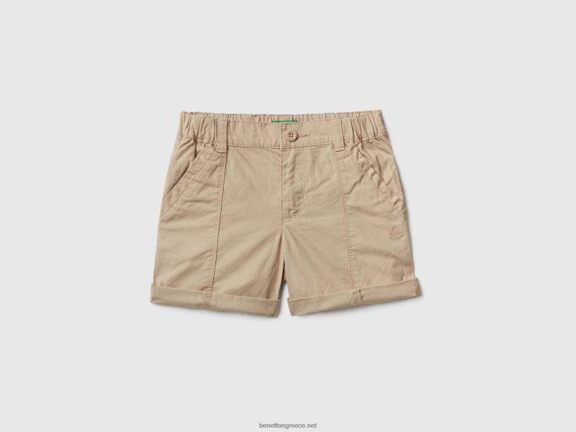 σορτς από ελαφρύ βαμβακερό J8TLD2363 Benetton παιδιά μπεζ
