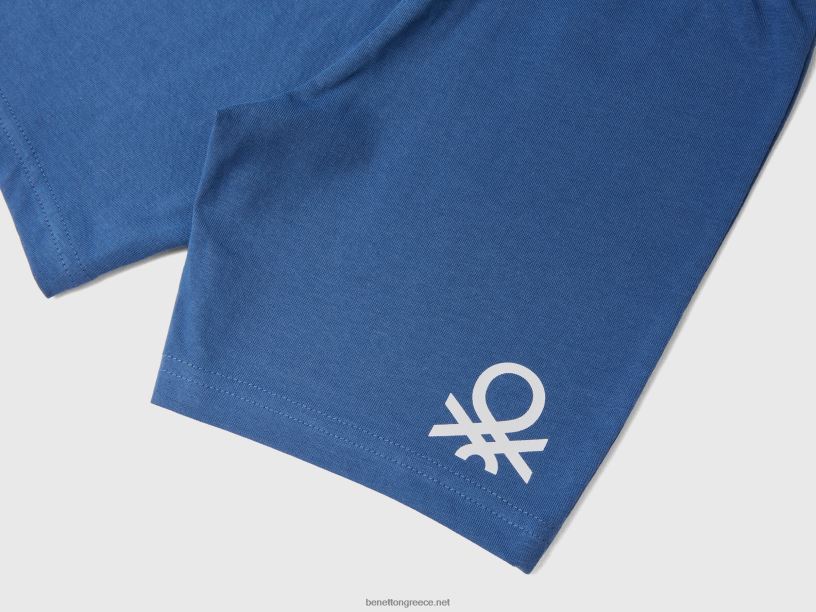 βερμούδες με φανέλα J8TLD2393 Benetton παιδιά μπλε