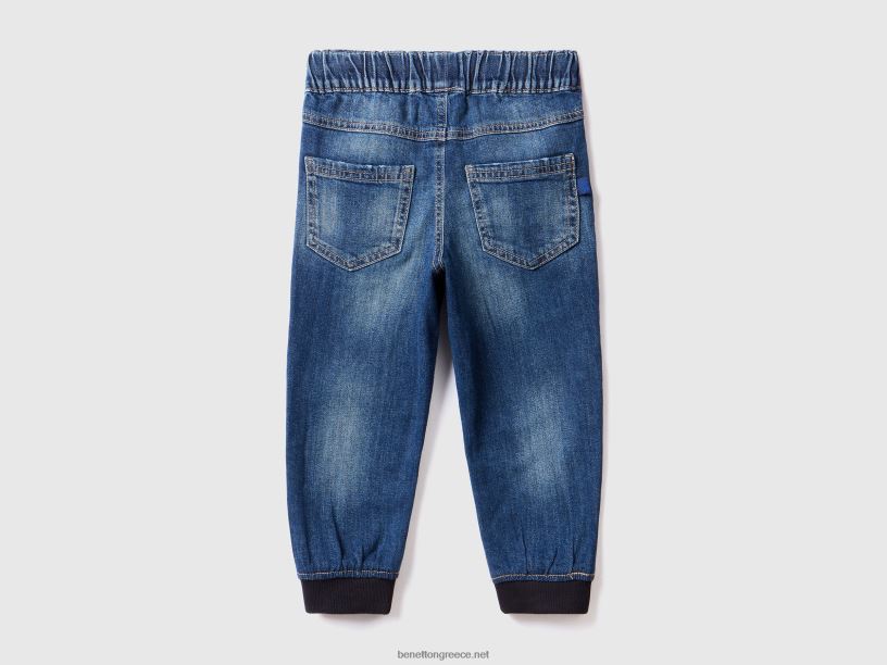 joggers με τζιν τεντ J8TLD2378 Benetton παιδιά μπλε