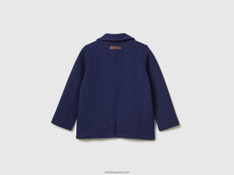 μπλέιζερ ιδρώτα με τσέπες J8TLD2108 Benetton παιδιά σκούρο μπλε