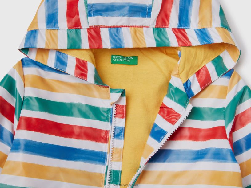 ελαφρύ μπουφάν με κουκούλα J8TLD2112 Benetton παιδιά πολύχρωμο