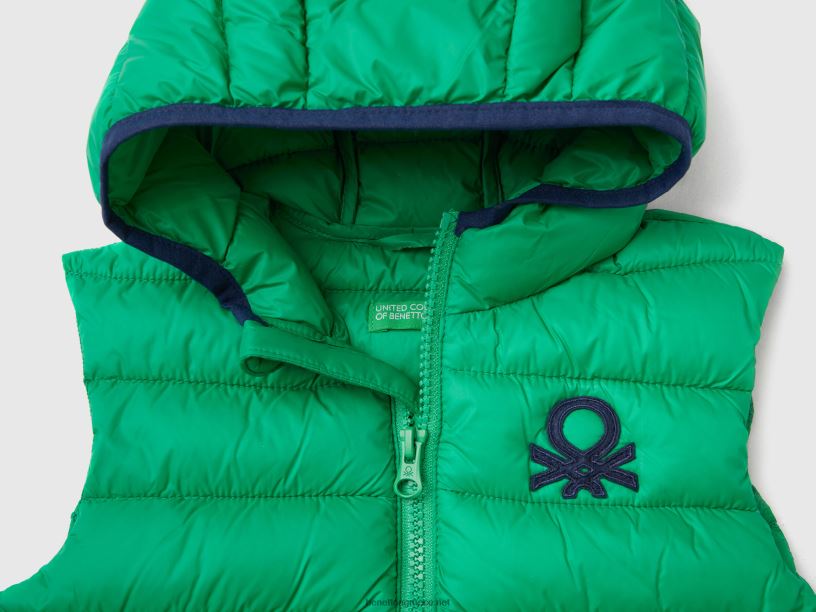 σακάκι με επένδυση με κουκούλα J8TLD5005 Benetton παιδιά πράσινος