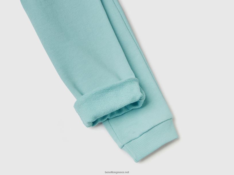Φούτερ από οργανικό βαμβάκι J8TLD3012 Benetton παιδιά aqua