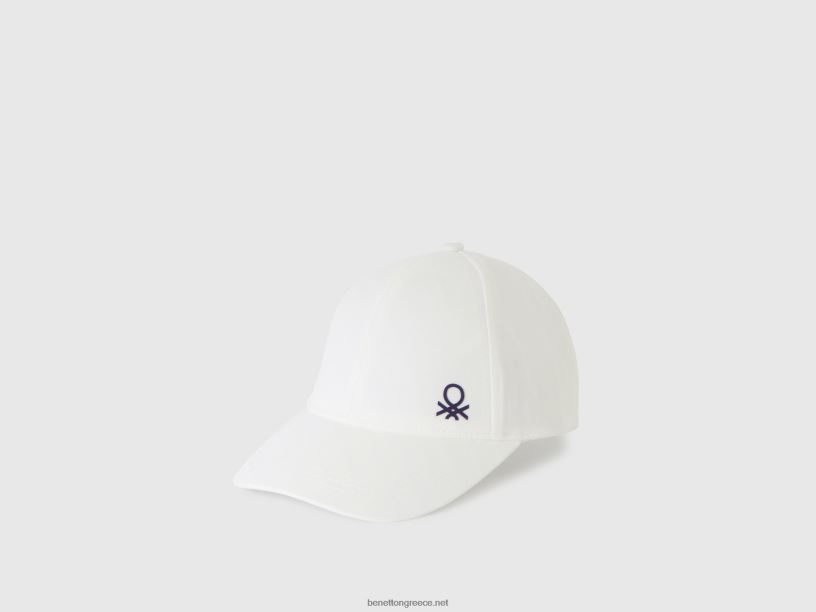 καπάκι με γείσο J8TLD2416 Benetton παιδιά άσπρο