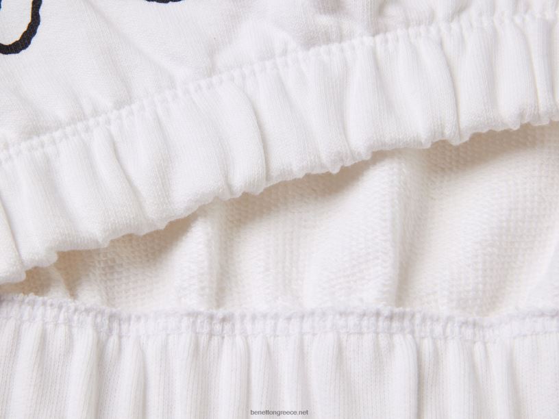 φούτερ με λαιμόκοψη με φιστίκια J8TLD5621 Benetton παιδιά άσπρο