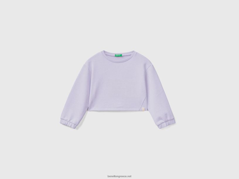 cropped φούτερ από ανακυκλωμένο ύφασμα J8TLD2903 Benetton παιδιά πασχαλιά