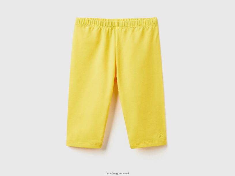 3/4 κολάν από ελαστικό βαμβάκι J8TLD2954 Benetton παιδιά κίτρινος