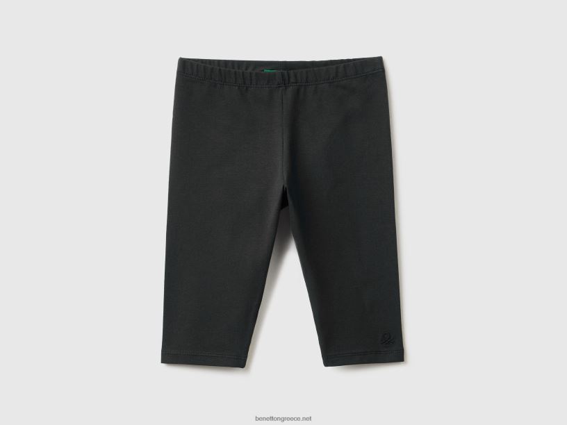 3/4 κολάν από ελαστικό βαμβάκι J8TLD5665 Benetton παιδιά μαύρος