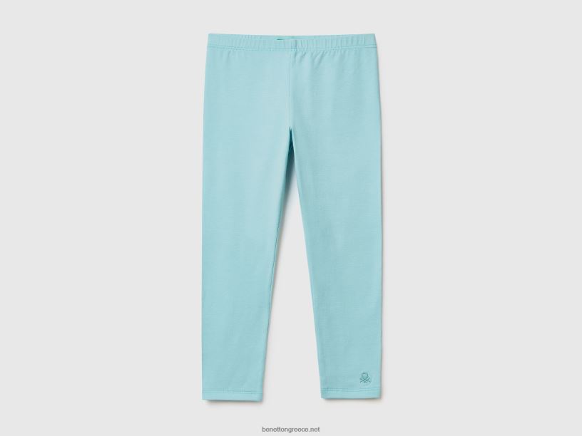 τέντωμα βαμβακερό κολάν J8TLD2963 Benetton παιδιά aqua