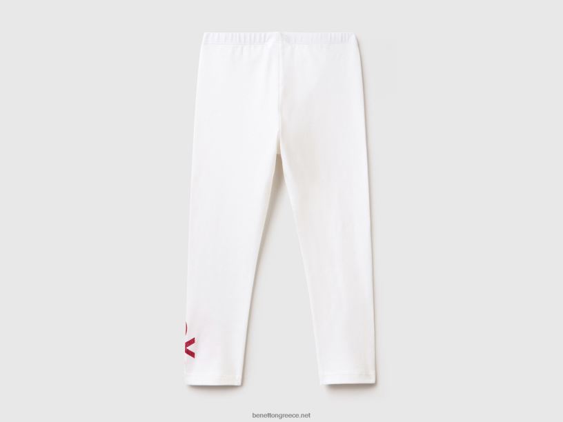 κολάν με γκλίτερ στάμπα J8TLD2968 Benetton παιδιά άσπρο