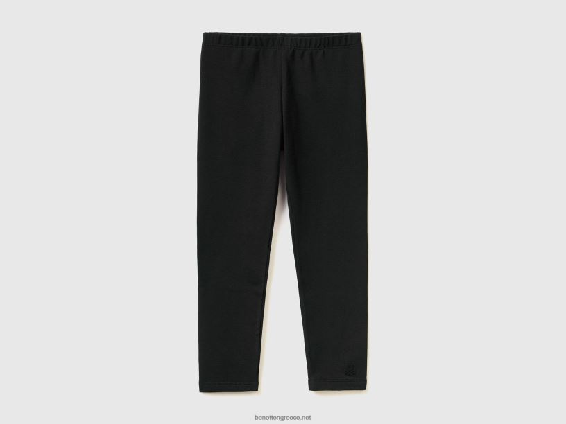 τέντωμα βαμβακερό κολάν J8TLD5663 Benetton παιδιά μαύρος