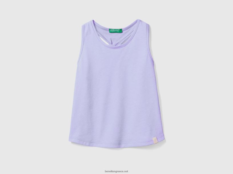 φανελάκι με πίσω κόμπο από ανακυκλωμένο ύφασμα J8TLD5574 Benetton παιδιά πασχαλιά