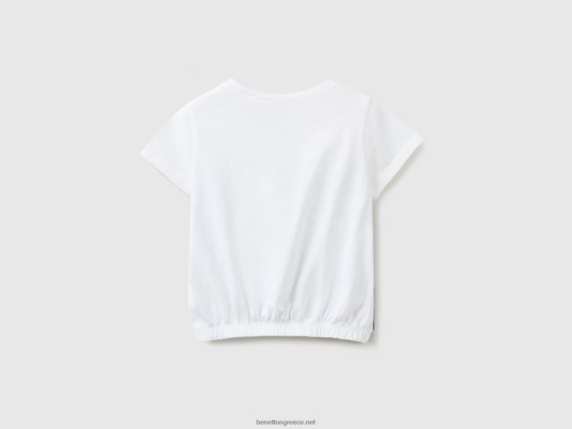 μπλουζάκι φυστίκι με λάστιχο στο κάτω μέρος J8TLD5601 Benetton παιδιά μαύρος