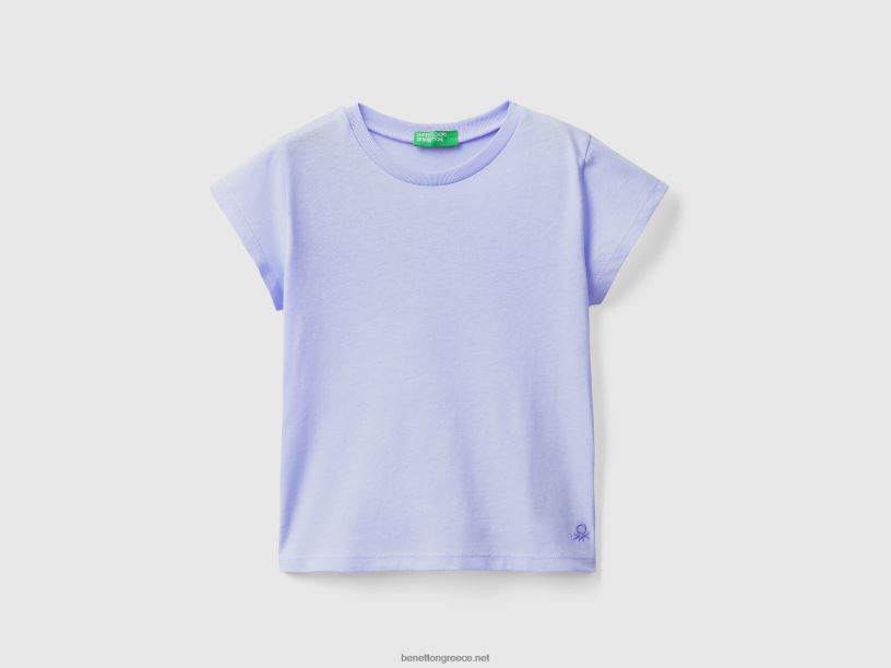 T-shirt από 100% οργανικό βαμβάκι J8TLD2880 Benetton παιδιά μυρτιά