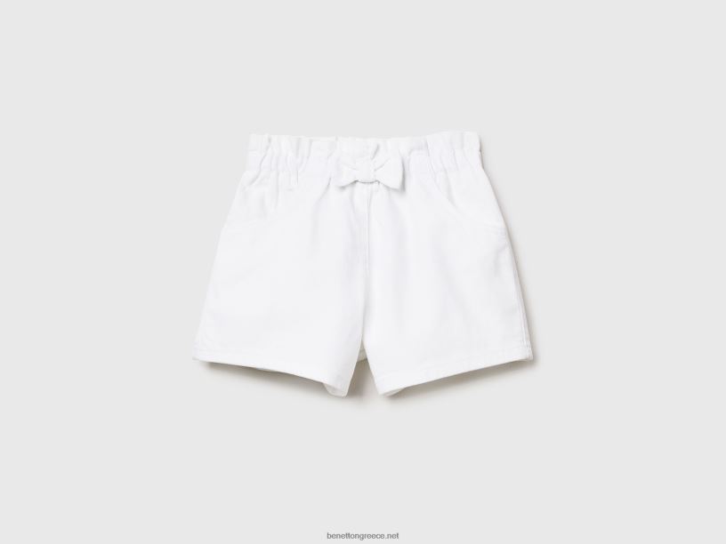 σορτς με ελαστική μέση J8TLD3041 Benetton παιδιά άσπρο