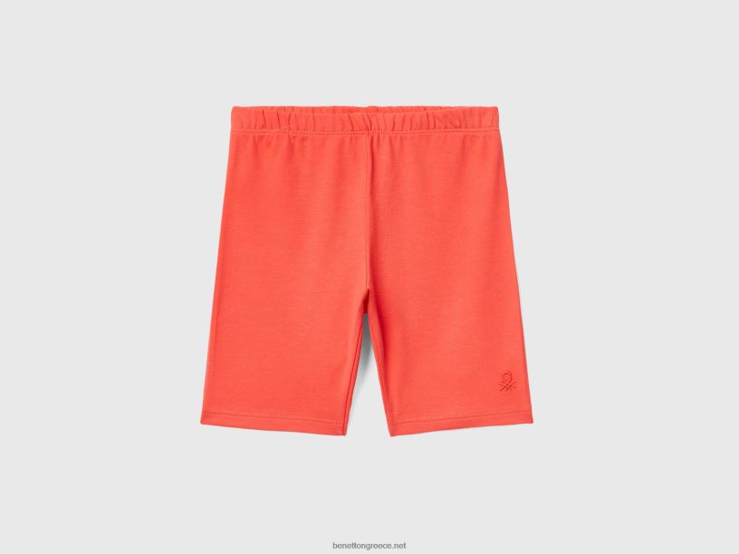 ποδηλατικό σορτς J8TLD5724 Benetton παιδιά κόκκινο κοράλι